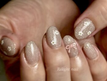 リライトネイル(Relight nail)/小花柄ネイル