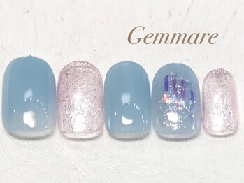 シンプルキラキラオーロラネイル