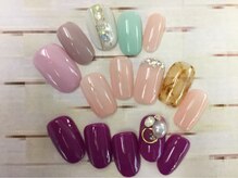 ラリュールネイル(L'Allure nail)/シンプルアート2本付き￥7700