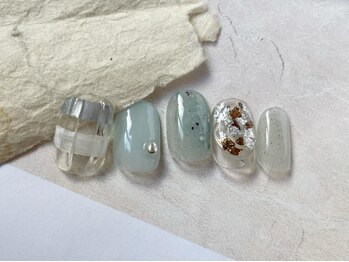 アイネイルズ 梅田店(I nails)/シルバーブルーニュアンス¥8200
