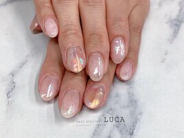 M-366 大人可愛いピンク氷ネイル