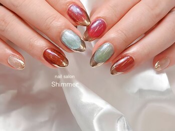 シマー(Shimmer)/秋色マグネット×ミラーフレンチ