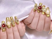 エムズ ネイルサロン(M2)/長さだしギンギラミラーゴールド