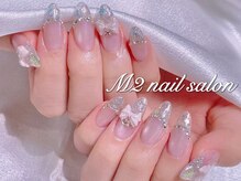 エムズ ネイルサロン(M2)/水光マグネットフレークフレンチ