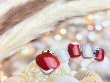 ネイルサロン&スクール ジーナ(GINA)/レッド×シルバー