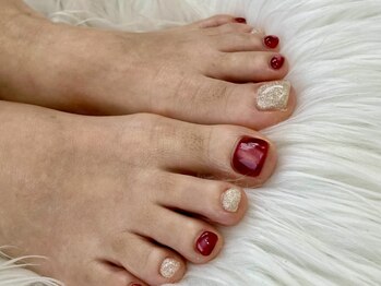 サナ 久が原 千鳥町(S’ana)の写真/<Foot>ワンカラーネイル¥7500/マグネットネイル¥7900■大人可愛いシンプルネイルが人気!カラー提案も大歓迎