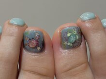 カラ ネイル 中津店(calla nail)の雰囲気（【パラジェル】季節に合わせた手書きアート/フットネイル）