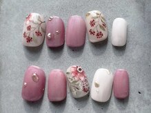カラ ネイル 中津店(calla nail)/手描きお花ネイル