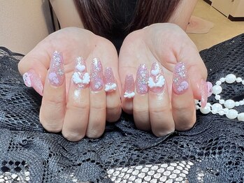  ピンクラメマイメロディネイル