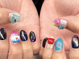 夏祭りネイル 新宿３Dネイル