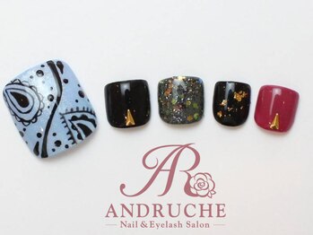 アンドルーチェ なんばパークス店(ANDRUCHE)/バンダナ風ネイル/フットネイル