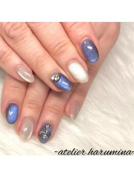 アトリエハルミナ バイ バラ 三島店(atelierharumina by valla)/夜空のようなブルーマグが可愛い