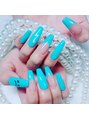Lucky Nail Salon【長さだし/ワンホン/持ち込み/パラジェル/フィルイン】 フレンチ、パーツ、シール、長さだし、夏ネイル、青
