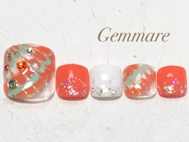 ピーコック華やかフットネイル