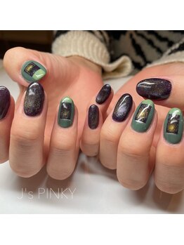 ネイルスペース ジェイズ ピンキー(NAIL SPACE J's PINKY)/組み合わせが可愛い個性派ネイル