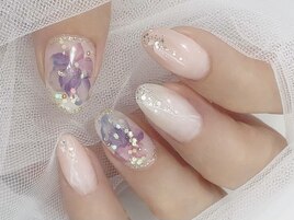 梅雨ネイル　紫陽花　パラジェル