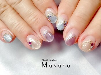 マカナ(Makana)の写真/<トレンド満載のサンプルをご用意♪>豊富なカラー&パーツからセレクトして周りとひと味違うOnlyOneNailに◎