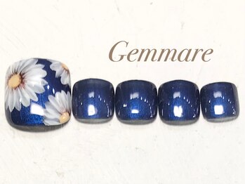 カジュアルフラワー大人ネイル