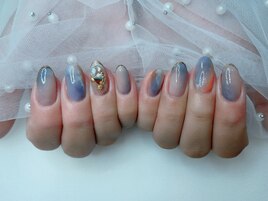夏色もやもやニュアンスネイル