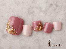 アイネイルズ 横浜EAST店(I-nails)/くすみカラー贅沢スタッズフット