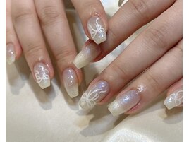 リボンシールネイル