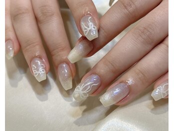 ララアンジュ(LaLa-Ange)/リボンシールネイル 