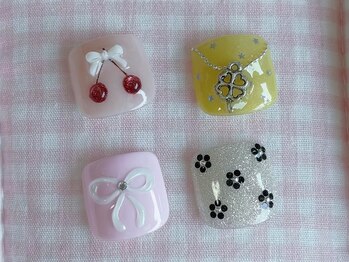 アンノウン 久屋大通店(Unknown.)の写真/【フットワンカラー6500円、マグネット6700円】フット親指アート定額♪角質ケアとセットでお得です◎
