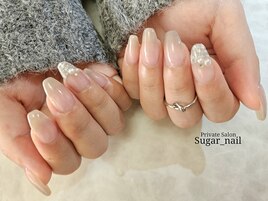 ツイード×グラデーションネイル