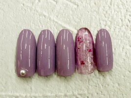 押し花ネイル★パープル