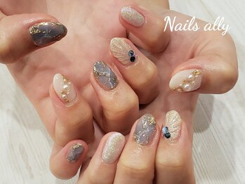 ネイルズアリー 立川店(Nails ally)/マーメイドネイル×もやもや×夏