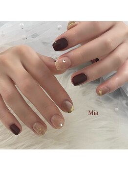 ミア(Mia)/シンプルボルドーネイル♪