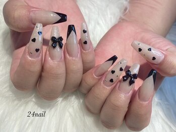 ニーヨンネイル(24nail)の写真/≪長さだし1本からOK≫パ-ツも豊富!自然な美フォルム×自爪風のナチュラルな色調合で美爪に!スカルプ¥9900~