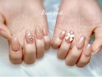 アリサネイル(ALISA NAIL)の写真/持込デザイン大歓迎！お好みのデザインで周りと差を付けて☆大きめパーツや華やかアートで理想の指先に♪