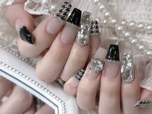 リンドネイル バイ モカ アンド ララ(Lind nail by moca and LaLa)/千鳥柄ネイル