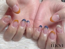 モア(moa)/フレンチ　オレンジ　ネイビー