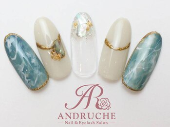 アンドルーチェ なんばパークス店(ANDRUCHE)/マーブルネイル/クリアネイル