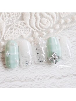 たゆ ネイル(たゆnail)/パラジェルグリーン春ネイル