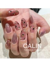 カラン 焼津店(CALIN)/シアーピンク×ビジューネイル