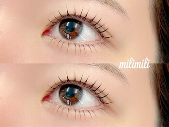 ミリミリ(milimili)の写真/【モチが良いと口コミ好評価多数の実力派サロン★】ダメージレスで気になる自まつ毛への負担を軽減！