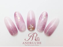 アンドルーチェ なんばパークス店(ANDRUCHE)/シェル×パープルネイル