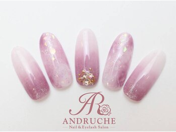 アンドルーチェ なんばパークス店(ANDRUCHE)/シェル×パープルネイル
