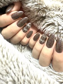 ブラウンリボンネイル