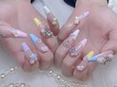 カラフルネイルフレンチ