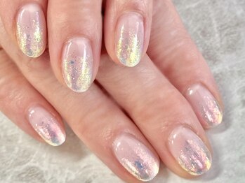クレアネイル 恵比寿店(clea nail)の写真/かき氷みたいなフレークホログラムが、爪先をキラキラに♪【写真】オーロラフレーク￥2400（恵比寿ネイル）