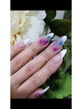 ネイルサロンシャネイル/水彩画風ネイル