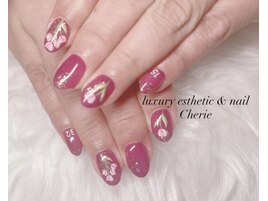 チューリップ×ナンバーネイル