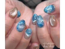 ネイルアンドアイラッシュスタジオ シュシュ(chouchou)/きらきら奥行き天然石ネイル