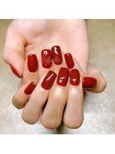 エステアンドネイルサロン ラフィネル(Raffinelle)/濃厚レッドネイル