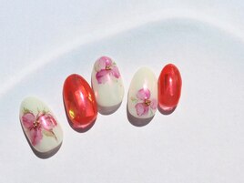 水彩フラワーnail