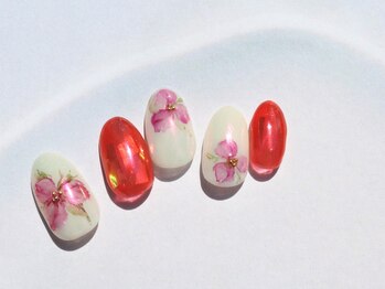 ルクール(Le Coeur)/水彩フラワーnail